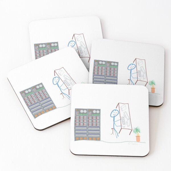 Item preview, Computer technician stick figure, IT job work administrator designed and sold by KlareLinie.