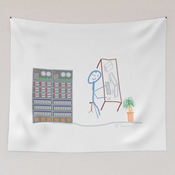 Item preview, Computer technician stick figure, IT job work administrator designed and sold by KlareLinie.