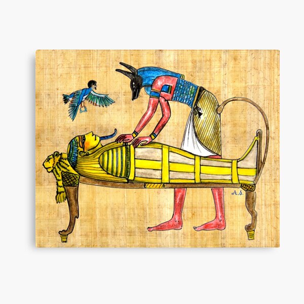 ANUBIS und Mumie Leinwanddruck