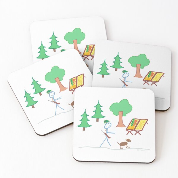 Item preview, Hunting stickman dog forest conservation animals designed and sold by KlareLinie.