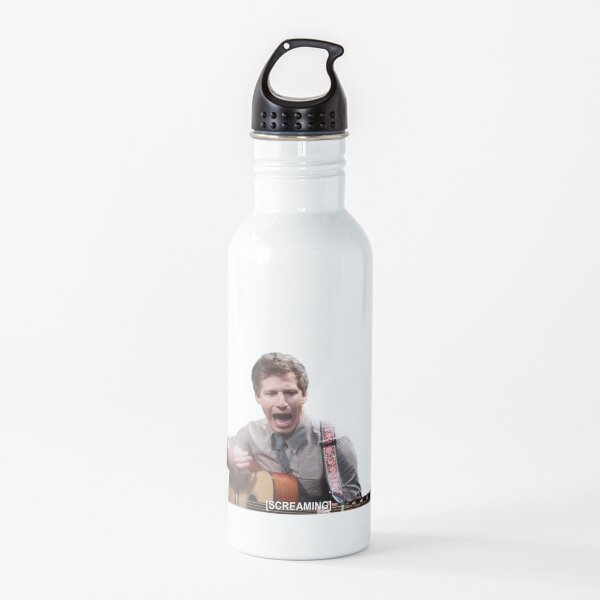 Jake Peralta screaming with guitar Water Bottle