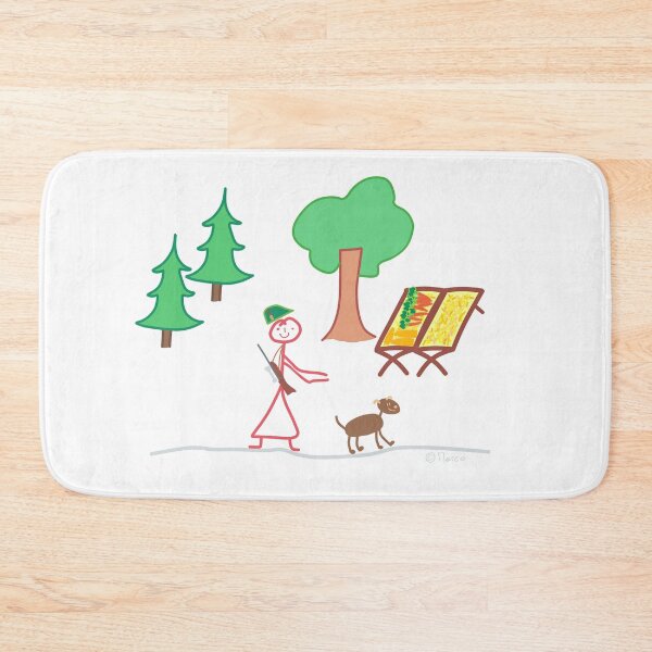 Item preview, Hunter Hunting Dog Wild Feeding Stick Figure Job Feeding Animals designed and sold by KlareLinie.