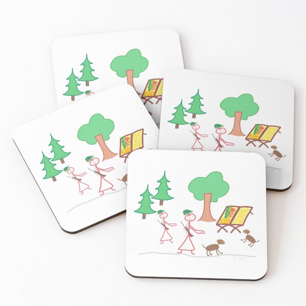 Item preview, Hunter Outing Woman Feeding Wild Animal Stick Figure Job Animals Feeding designed and sold by KlareLinie.