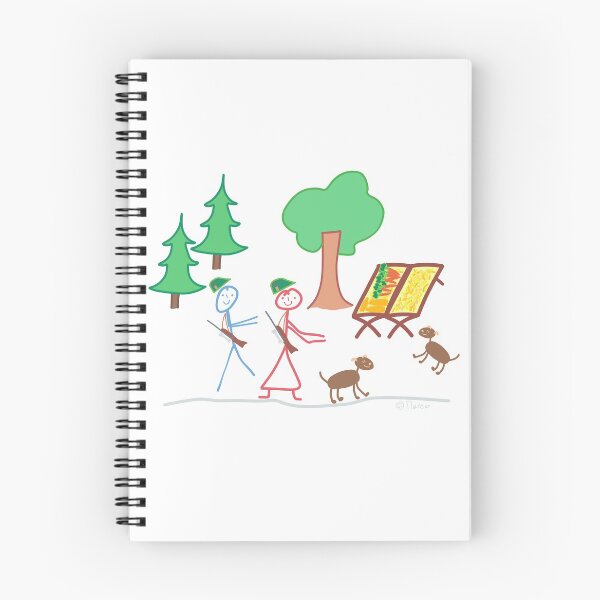 Item preview, Hunter Outing Woman Man Wild Feeding Stick Figure Job Feeding Animals designed and sold by KlareLinie.
