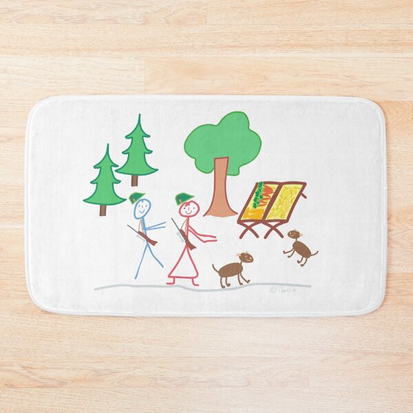 Item preview, Hunter Outing Woman Man Wild Feeding Stick Figure Job Feeding Animals designed and sold by KlareLinie.