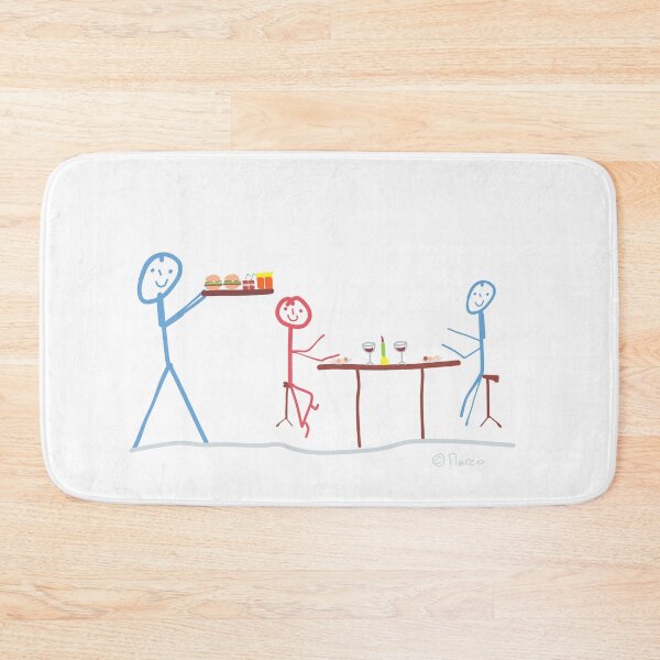 Item preview, Waiter Stick Figure Restaurant Occupation Job Work Dinner Rendevouz designed and sold by KlareLinie.