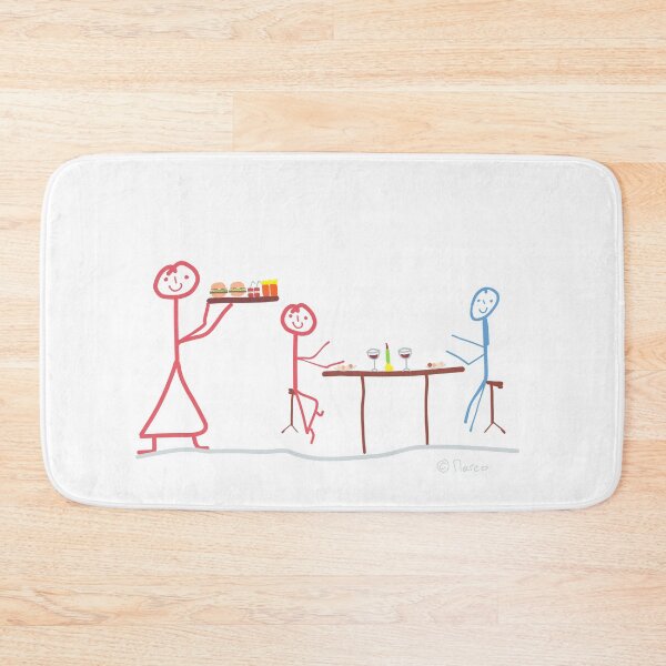 Item preview,  Waiter Stick Figure Restaurant Occupation Job Work Dinner Rendevous Woman Girl designed and sold by KlareLinie.