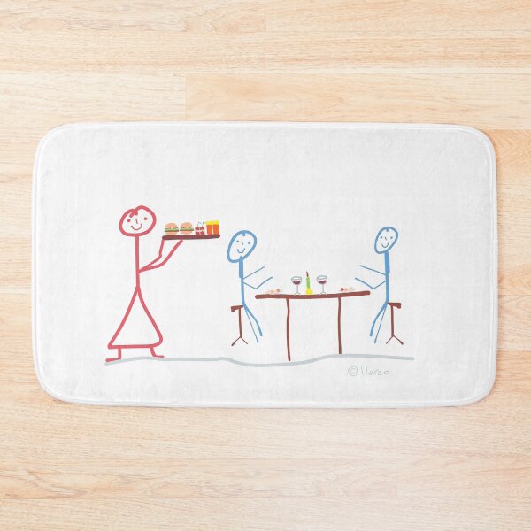 Item preview, Waiter Stick Figure Restaurant Occupation Job Work Dinner Men Woman Girl designed and sold by KlareLinie.