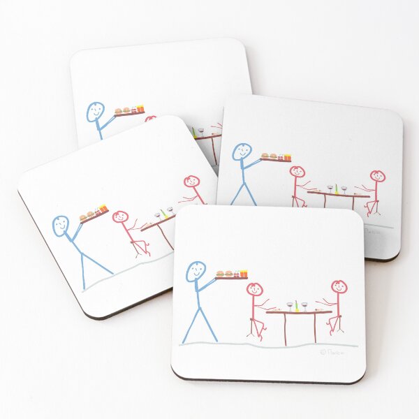 Item preview, Waiter Stick Figure Restaurant Occupation Work Dinner Wife Man designed and sold by KlareLinie.