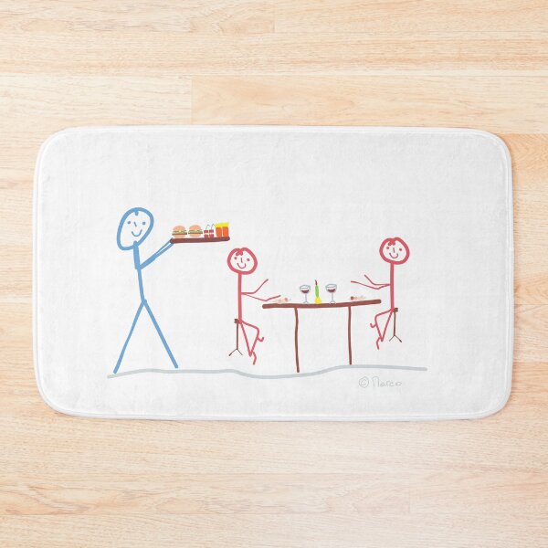 Item preview, Waiter Stick Figure Restaurant Occupation Work Dinner Wife Man designed and sold by KlareLinie.