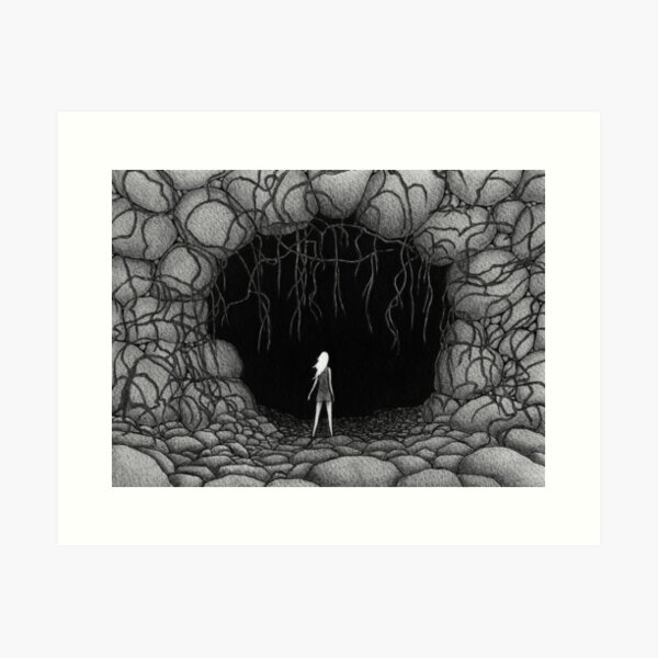 Cave - Sophia at the Mouth of the Cave Art Print