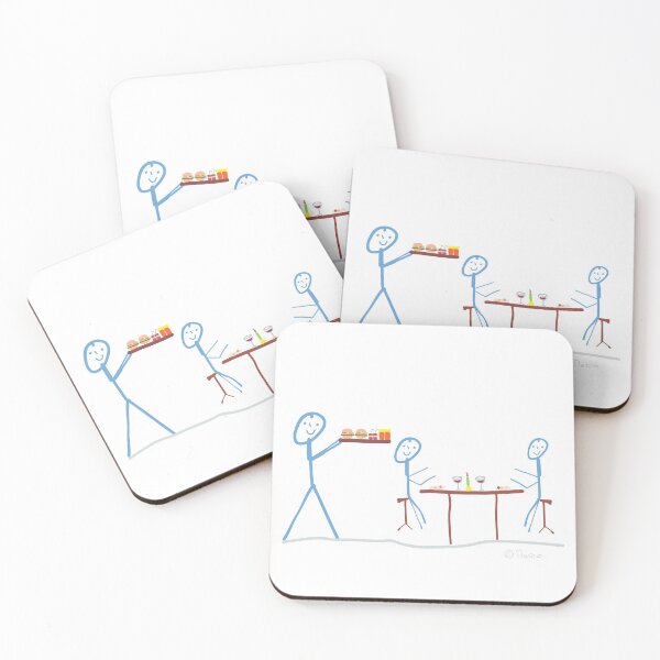 Item preview, Waiter Stick Figure Restaurant Occupation Work Dinner Man designed and sold by KlareLinie.