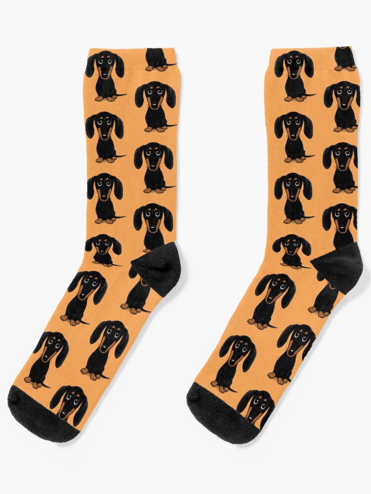 Cartoon Dachshund Socks Cartoon Dachshund Socks