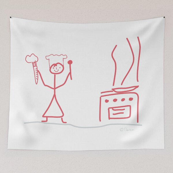 Item preview,  Chef stick figure, work profession restaurant woman designed and sold by KlareLinie.