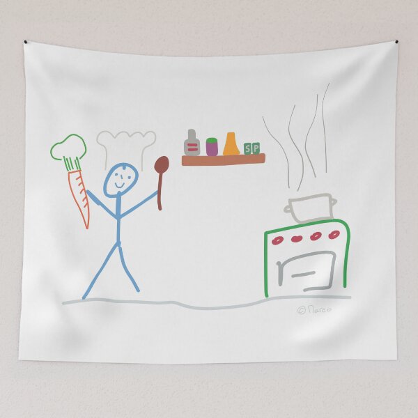 Item preview, Chef stick figure, work job food hobby food designed and sold by KlareLinie.