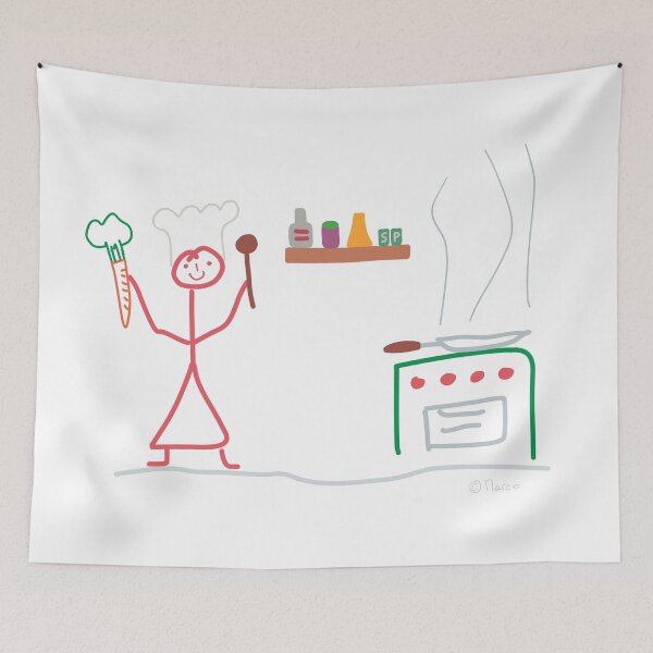 Item preview, Chef stick figure, work job food hobby food cooking spoon designed and sold by KlareLinie.