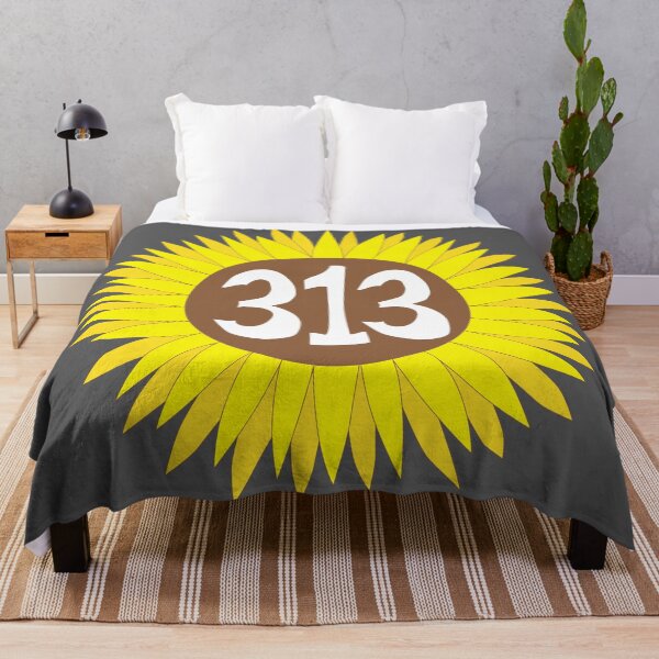 Item preview, Hand Drawn Michigan Sunflower 313 Area Code designed and sold by itsrturn.