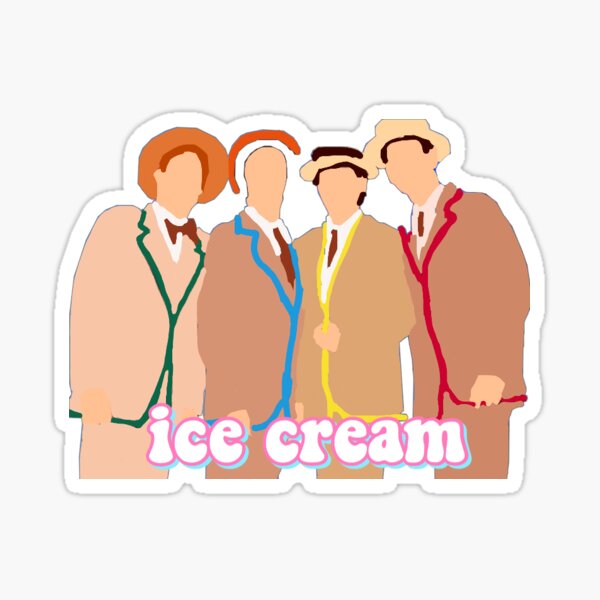 "The Music Man Ice Cream (Quartet)" Sticker by caitlynstickas Redbubble