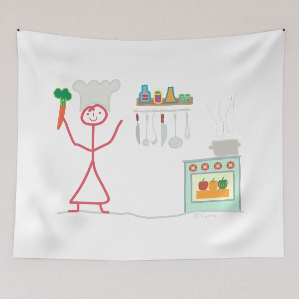 Item preview, Cook stick figure, leisure hobbies pot vegetable star chef vegetarian designed and sold by KlareLinie.