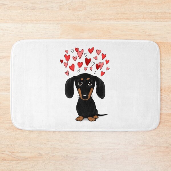 Item preview, Dachshund with Valentine Hearts | Cute Black and Tan Wiener Dog designed and sold by Jenn Inashvili.