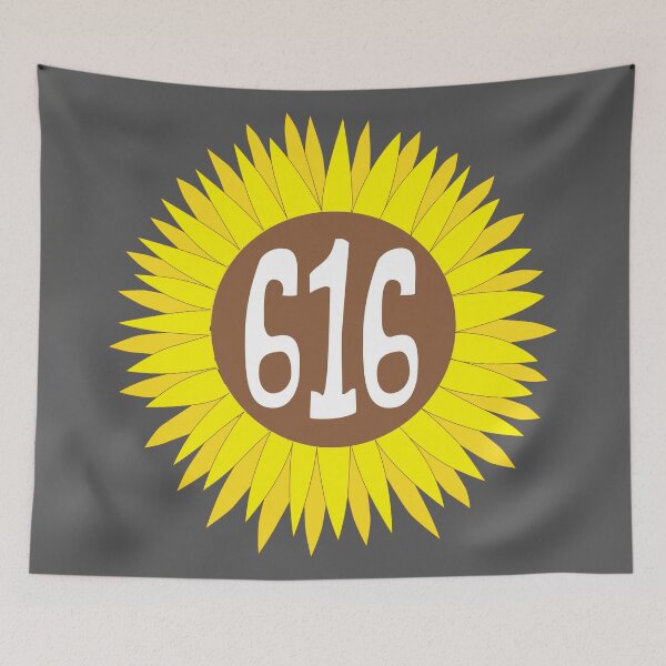 Item preview, Hand Drawn Michigan Sunflower 616 Area Code designed and sold by itsrturn.