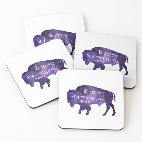 Item preview, Buffalo - Bison - Bible Verse - Be strong and courageous - Joshua 1:9 designed and sold by TheJollyMarten.