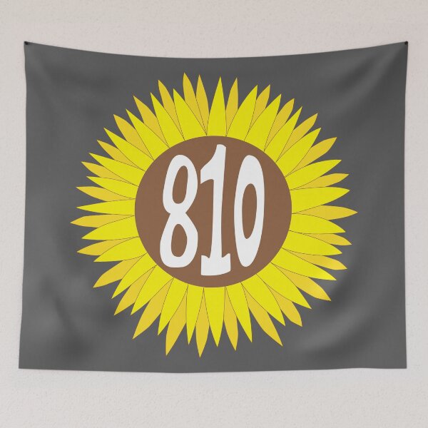 Item preview, Hand Drawn Michigan Sunflower 810 Area Code designed and sold by itsrturn.