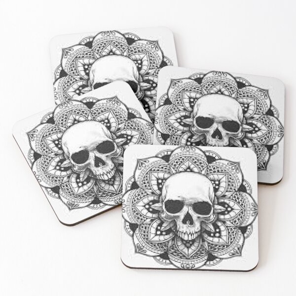 Item preview, Skull With Lacy Collar Black and White     designed and sold by lduke47.