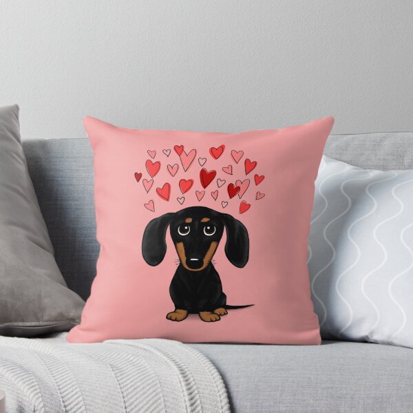 Item preview, Dachshund with Valentine Hearts | Cute Black and Tan Wiener Dog designed and sold by Jenn Inashvili.