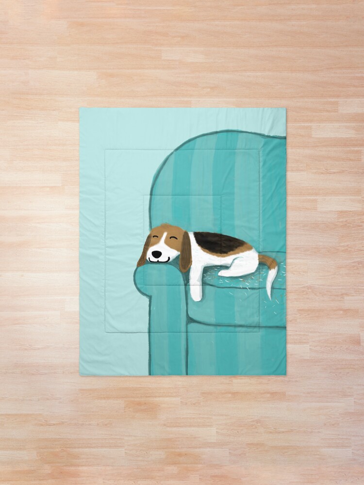 Alternate view of Happy Couch Dog | Cute Beagle Comforter