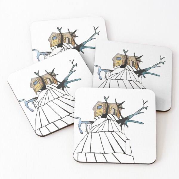 Limageecrite Baobab Tree Hut Coasters (Set of 4)