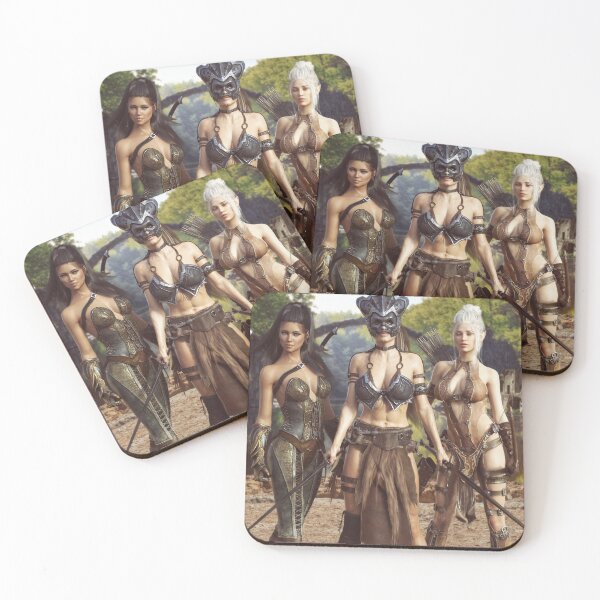 Item preview, Awesome Threesome Amazons Women Warriors Elf Aelfen Swords And Steel designed and sold by 108dragons.