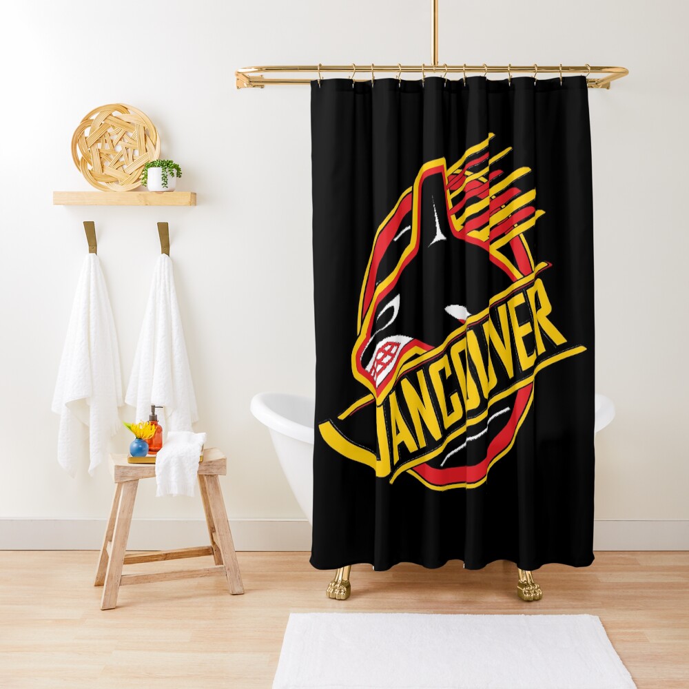"RARE Vancouver Hockey Retro Canucks" Shower Curtain by