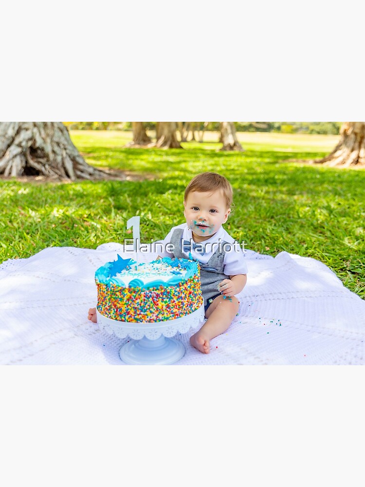 “Happy 1st Birthday Caleb” Poster by Aboutface | Redbubble