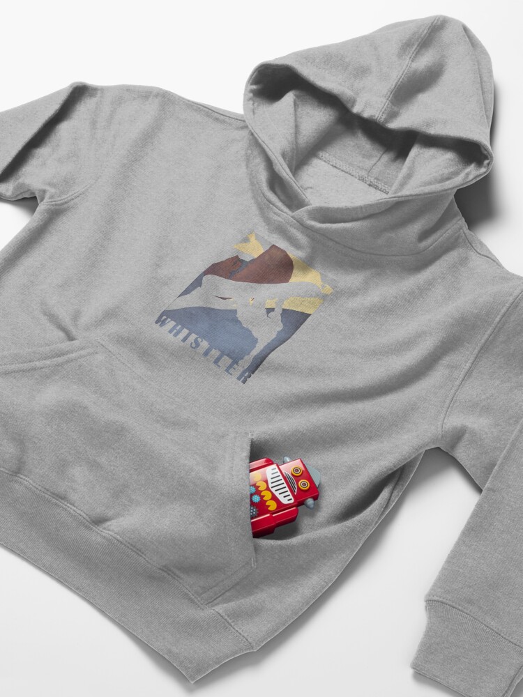 Alternate view of Snowboarding Dude Whistler Blackcomb winter sport travel poster Kids Pullover Hoodie