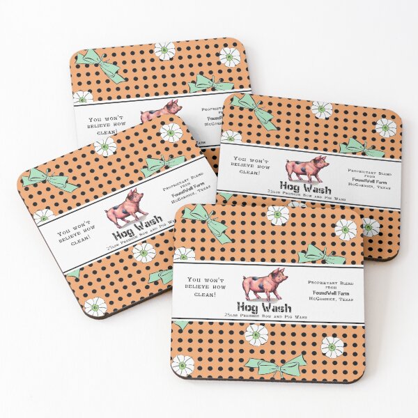 Item preview, Some Pig Feedsack Panel - Orange and Mint designed and sold by LochNestFarm.