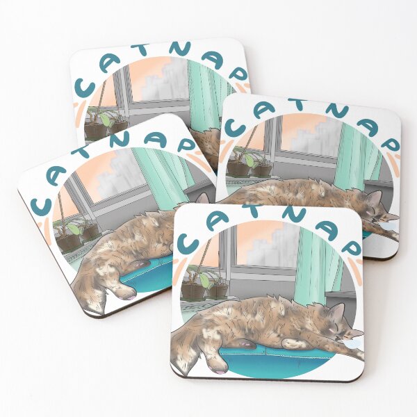 Item preview, Cat Nap Illustration (Teal Version) designed and sold by and-rewturner.