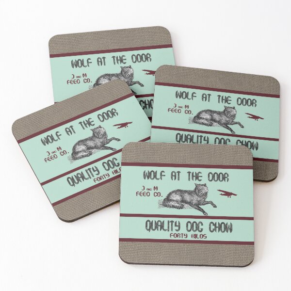 Item preview, Wolf at the Door Dog Chow Burlap Feedsack designed and sold by LochNestFarm.