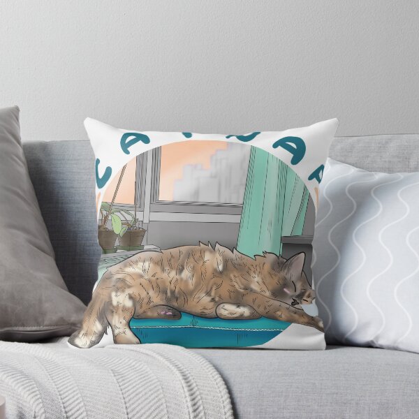 Item preview, Cat Nap Illustration (Teal Version) designed and sold by and-rewturner.