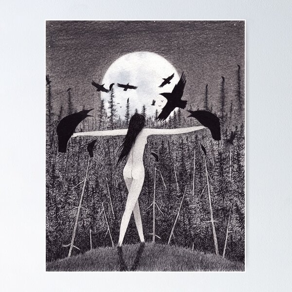 Provision - Sophia with Crows and Moon Poster