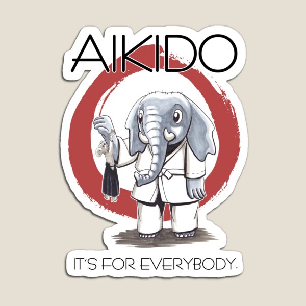 Aikido - it's for everybody (weiss) Magnet