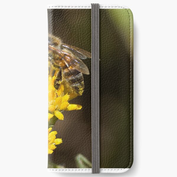 Macro photo of a pollen laden bee iPhone Wallet