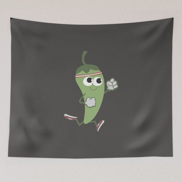 Item preview, Awesoem Retro Cartoon Green Pepper  Runner designed and sold by Hedgie Designs.