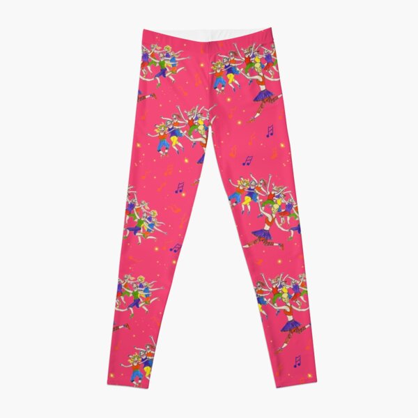 LADIES DANCING EXERCISE on pink Leggings