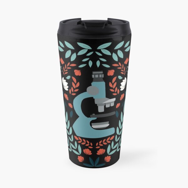 Blue Folk Microscope Travel Mug