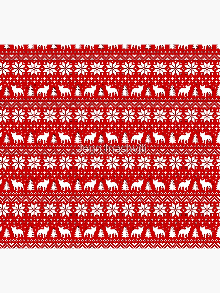 Disover French Bulldog Silhouettes Christmas Holiday Pattern Socks
