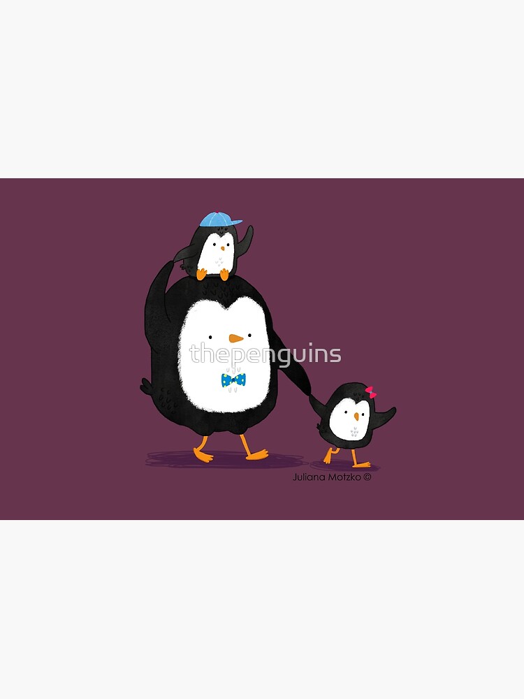 Dad Penguin with his daughter and son penguins by thepenguins