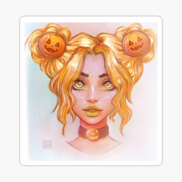 Pumpkin Girl Sticker