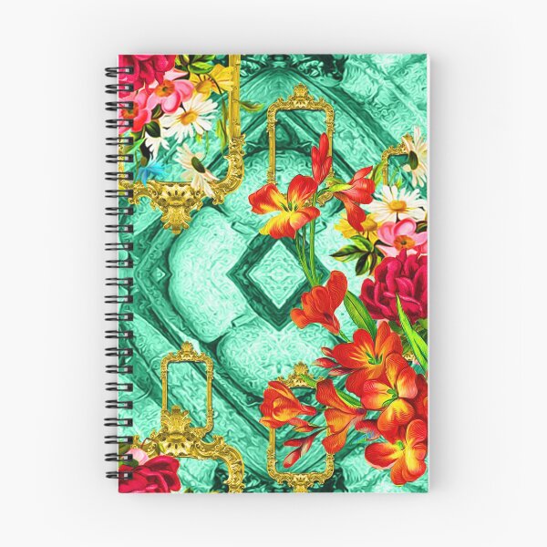 Item preview, Red Floral on Green Tile  by Mira Tasich designed and sold by Mira Tasich.