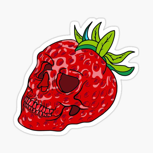 Strawberry Skull Sticker